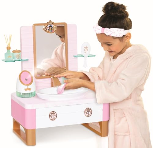 Disney Princess Style Collection Day Deluxe Spa für Mädchen mit realistischem Dampf, Hautpflegeutensilien und echtem fließendem Wasser, 20-teilig von Disney Princess