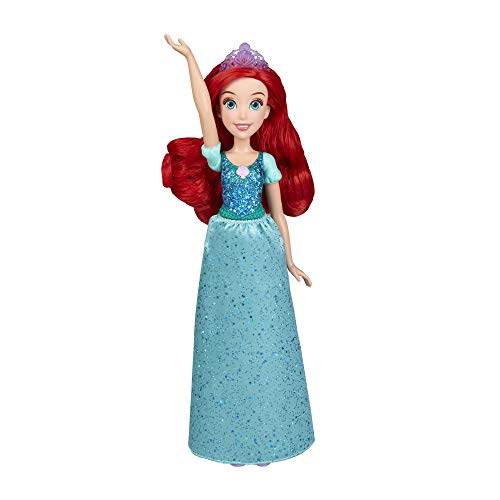 Disney Prinzessin Schimmerglanz Arielle Modepuppe mit glitzerndem Rock, Krone und Schuhen von Disney Princess