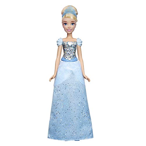 Disney Prinzessin Schimmerglanz Cinderella Modepuppe mit glitzerndem Rock, Krone und Schuhen von Disney Princess