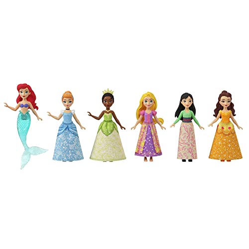 Mattel Disney Prinzessin-Spielzeuge, 6 bewegliche kleine Puppen mit Glitzerkleidung und 13 Zubehörteilen für die Teeparty, inspiriert von Disney-Filmen JCR91 Mattel Disney Prinzessin-Spielzeuge, 6 bewegliche kleine Puppen mit Glitzerkleidung und 13 Zubehörteilen für die Teeparty, inspiriert von Disney-Filmen JCR91 von Mattel
