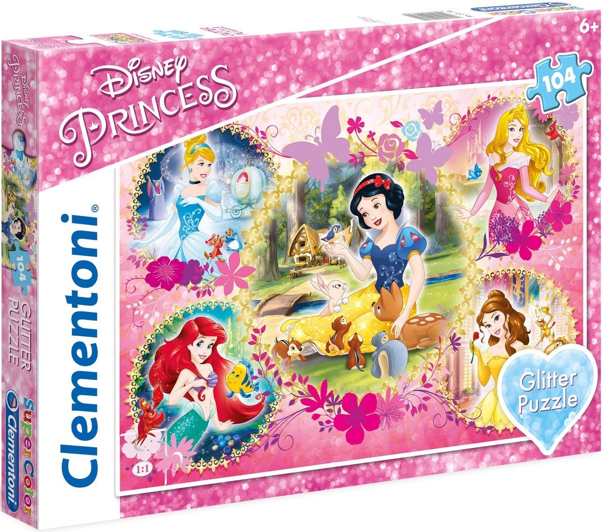 Disney Prinzessinnen Glitzer Puzzle, 104 Teile von Disney Prinzessin