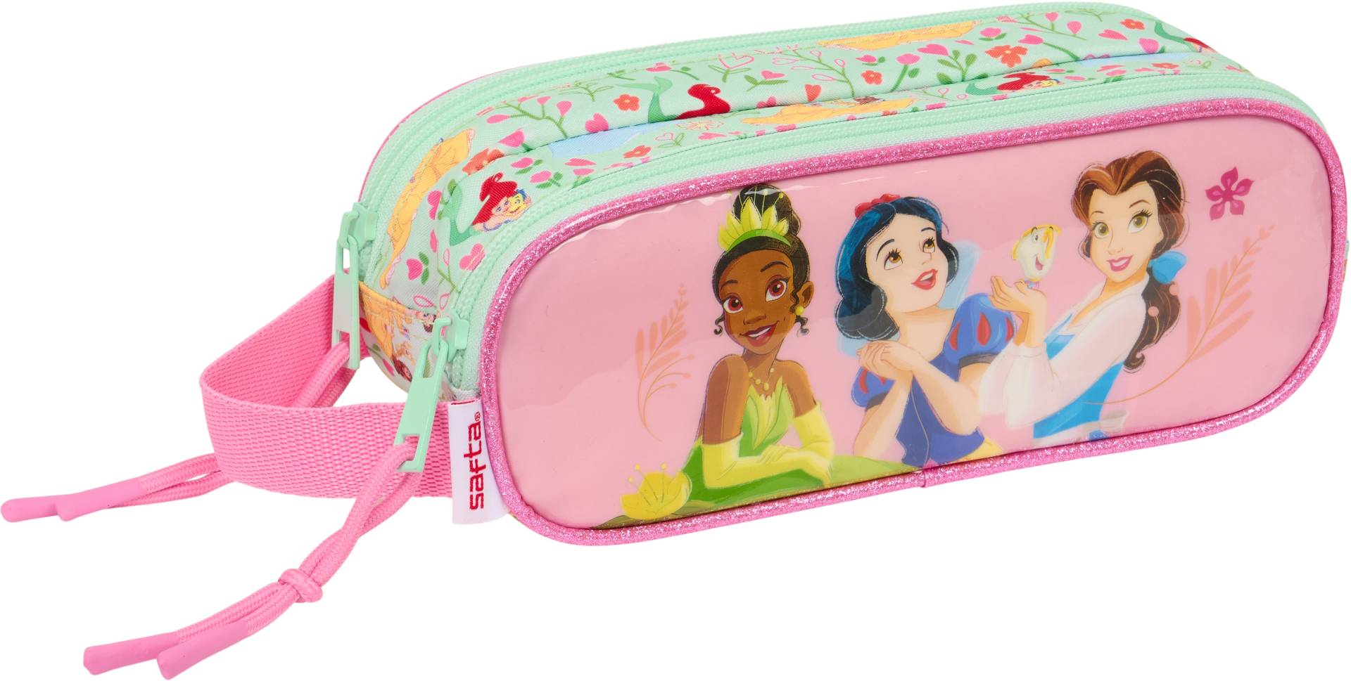 Doppel-Federmäppchen Bloom, Türkis/Rosa von Disney Prinzessin