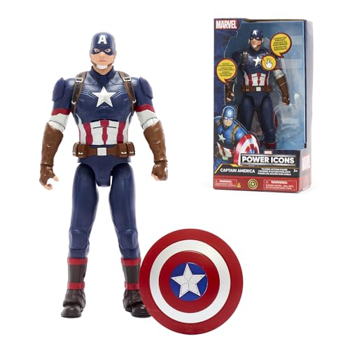 Disney Store Official - Captain America - Sprechende Actionfigur - 25 cm/10" - Marvel Superheldenspielzeug - Mit magnetischem Schild und Charaktersätzen in Englisch - Batterien enthalten - Ab 3 Jahren Disney Store Official - Captain America - Sprechende Actionfigur - 25 cm/10" - Marvel Superheldenspielzeug - Mit magnetischem Schild und Charaktersätzen in Englisch - Batterien enthalten - Ab 3 Jahren von Disney Store