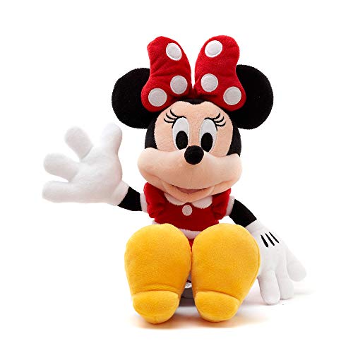 Disney Store Kleines Kuscheltier Minnie Maus, 33 cm / 12”, Kultfigur roten Pünktchenkleid mit Schleife und Stickereien, für alle Altersstufen geeignet von Disney Store