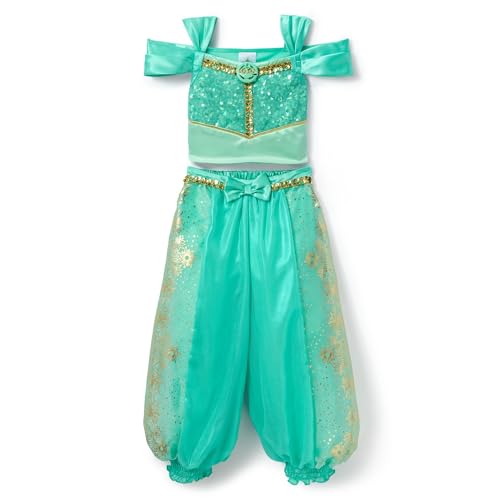 Disney Store Official - Aladdin - Jasmin - Kostüm für Kinder - Türkisfarbenes Set mit Hose und Oberteil für Partys, Rollenspiele und Halloween, 7-8 Jahre von Disney Store