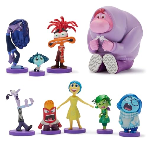 Disney Store Official - Alles Steht Kopf 2 (Pixar) - Spielzeugfigurenset - 9 Spielzeuge - Mit Freude, Kummer, Zweifel, Wut, Neid, Ekel, Ennui, Angst und Peinlich - Ab 3 Jahren geeignet von Disney Store