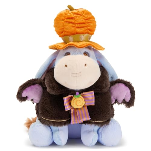 Disney Store Official - Halloween - I-Aah - Kuscheltier - 27 cm/11" - Gruseliges Plüschspielzeug - Mit flauschigem Halloween-Umhang und Kürbishut - Ab der Geburt geeignet - Ab 0 Jahren von Disney Store