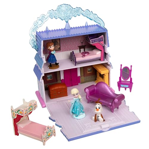 Disney Store Official - Die Eiskönigin - Puppenhaus - 11,5 cm/5" - Once Upon a Story - Spielset - Mit Königin ELSA und Anna, Olaf, Schloss von Arendelle und Spielzeugmöbeln - Ab 3 Jahren geeignet von Disney Store