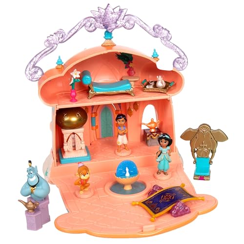 Disney Store Official - Aladdin und Prinzessin Jasmin - Puppenhaus - 14cm/6" - Once Upon a Story - Spielset mit Sultanspalast, Abu, Dschinni und Wunderlampe, fliegendem Teppich und mehr - Ab 3 Jahren von Disney Store