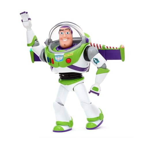 Disney Store Official - Pixars Toy Story - Buzz Lightyear - Interaktive sprechende Actionfigur - 36 cm/14" - Space Ranger - Über 15 englische Sätze - Interagiert mit Anderen Charakteren - Ab 3 Jahren von Disney Store