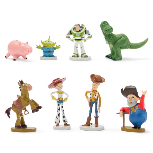 Disney Store Official - Toy Story (Pixar) - Figurenset - 8 Spielzeuge - Mit Buzz Lightyear, Woody, Jessie, Bully, Rex, Specki, Alien und Stinke-Piet - Ab 3 Jahren geeignet von Disney Store