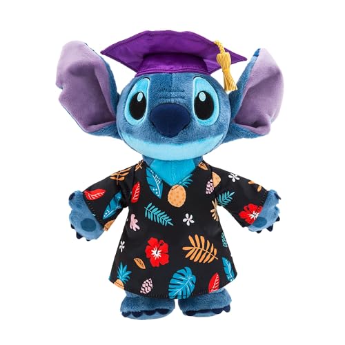 Disney Store Offiziell Stitch Abschluss 2024 Kuscheltier, Lilo & Stitch, 32cm, Kleiner Kuscheltier Alien Charakter, Geeignet ab 0 Jahren von Disney Store