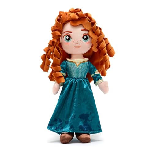Disney Store Offizielle Prinzessin Plüschpuppe (Merida von Brave) Medium 14 Zoll Prinzessin Puppen mit gestickten Merkmalen Plüschtiere Prinzessin Spielzeug für Mädchen von Disney Store
