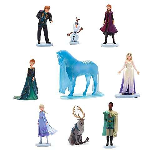 Disney Store Offizielles Deluxe-Figurenspielset Die Eiskönigin 2, 9-teilig, mit Königin Anna, Eiskönigin ELSA in Reisekleidung, Mathias, Nokk, Sven, Olaf und Kristoff, ab 3 Jahren von Disney Store