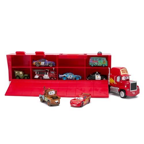 Disney Store Offizielles Mack Transporter Spielset, Disney Pixar Cars, 9-teilig, Set mit Mack-Transporter, 6 Ziehautos und mehr – Geeignet ab 3 Jahren von Disney Store