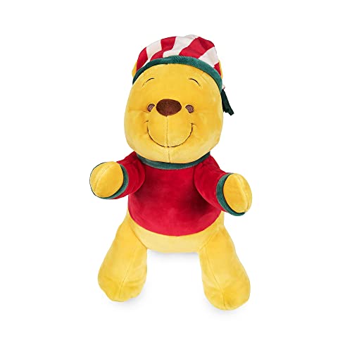 Disney Store Offizielles mittelgroßes Kuscheltier Winnie Puuh, 35 cm, Klassische Figur als Kuscheltier, Bär mit Weihnachts-Oberteil und -Hut sowie Stickereien und weicher Oberfläche, ab 12 Monaten von Disney Store
