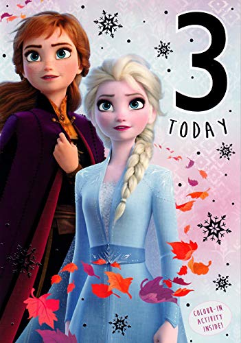 25531113 Geburtstagskarte zum 3. Geburtstag, mit englischer Aufschrift „Die Eiskönigin“ (in englischer Sprache) von Disney