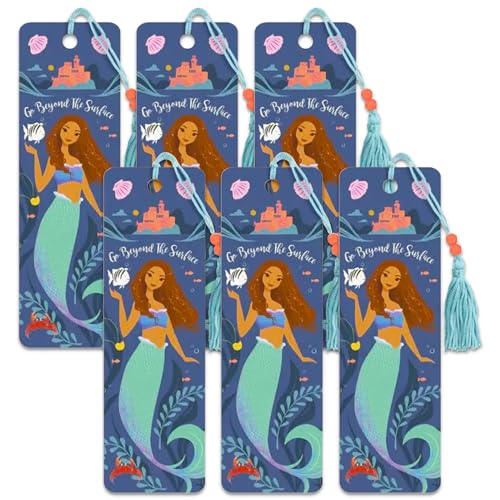 Arielle Partygeschenke – Die kleine Meerjungfrau Geburtstagszubehör-Set mit 6 Lesezeichen "Disney Little Mermaid" | Die kleine Meerjungfrau Partygeschenke von Disney