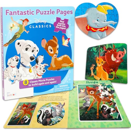Bulk Disney Classics Puzzlebuch, 5er-Pack, ab 200 Jahren, Alter 4–6, 3–5 Jahre, König der Löwen, 101 Dalmatiner, Dumbo, Peter-Pan-Puzzles für Kinder, 5 klassische Disney Movie Puzzles im Storybook Bulk Disney Classics Puzzlebuch, 5er-Pack, ab 200 Jahren, Alter 4–6, 3–5 Jahre, König der Löwen, 101 Dalmatiner, Dumbo, Peter-Pan-Puzzles für Kinder, 5 klassische Disney Movie Puzzles im Storybook von Disney