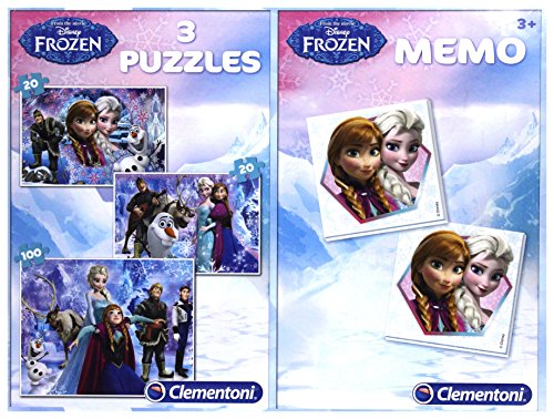 Clementoni 07809 - Disney Frozen - Puzzle 2x20, 1x100 Teile + Memo von Disney