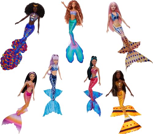 Mattel DISNEY Arielle, die Meerjungfrau - Arielle und ihre 6 Geschwister Caspia, Indira, Perla, Karina, Mala und Tamika, für Kinder ab 3 Jahren, HPT16 von Mattel