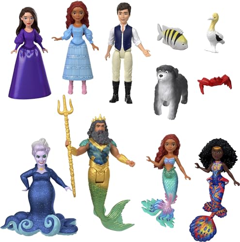 Mattel DISNEY Arielle, die Meerjungfrau - Set mit Arielle als Mensch und Meerjungfrau, König Tritons Dreizack und Arielles Rock zum Ausziehen, für Kinder ab 3 Jahren, HND30 von Mattel