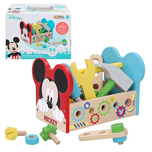 Disney 48706 Mickey Micky Maus Holzwerkzeug-Set, 21-teilig, No Color von WOOMAX