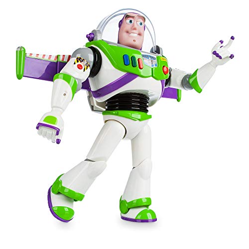 Disney Store Interaktive sprechende Actionfigur Buzz Lightyear aus Toy Story, 30 cm / 11", mit über 10 englischen Sätzen, interagiert mit Anderen Figuren, mit Laserstrahl, für Kinder ab 3 Jahren von Disney Store