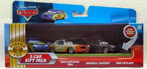 Disney Cars - R8191 - THE PISTON CUP - Look! MY EYES CHANGE! - 3-Pack - mit Race Official Tom & Darrel Cartrip & Bob Cutlass - OVP von Disney