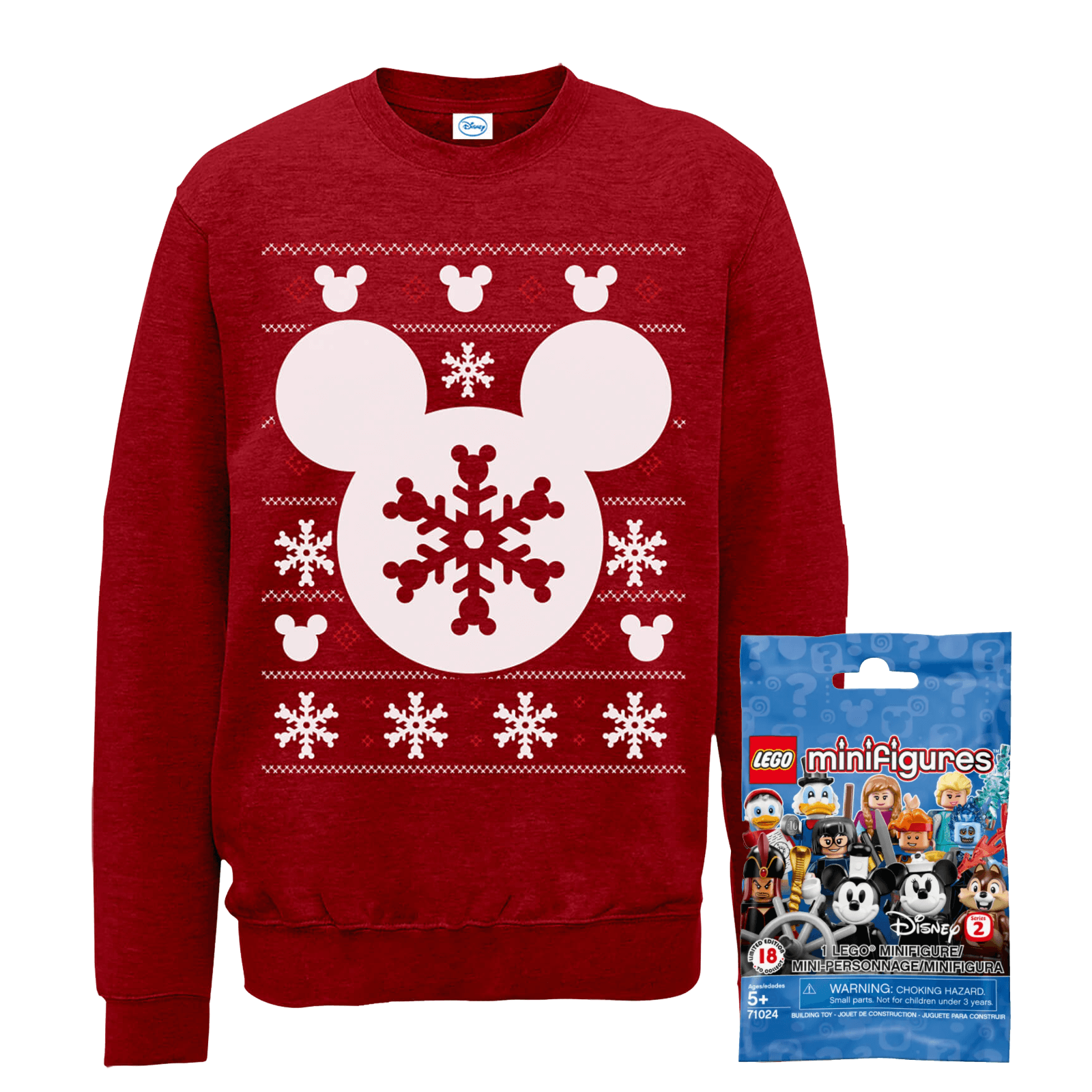 Disney Christmas Sweatshirt & Lego Minifigure Bundle - Unisex - XXL von Disney