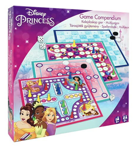 Disney Princess Games Compendium, Enjoy 4 x Board Games, Nine Men's Morris, Draughts, Ludo, Ladders Game, Great Gift for Kids Aged 5+ von Disney