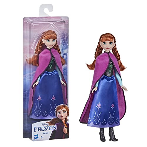 Disney Die Eiskönigin Schimmerglanz Anna Modepuppe, Rock, Schuhe und Lange rote Haare, Spielzeug für Kinder ab 3 Jahren von Disney