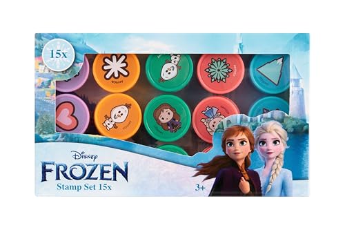 Disney Frozen Stempel Set 15X | ELSA und Anna Spielzeug für Kinder ab 3 Jahren | Eiskönigin Stempelset Bastelset für Mädchen Frozen Kreativ Set für Kindergeburtstag und Schule von Disney