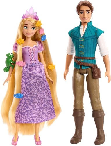 Disney Prinzessinnen Abenteuer-Set 2 Puppen Rapunzel und Flynn Rider Höhe 30 cm - Mehrfarbig - 100 Jahrestag - HLW39 von Disney