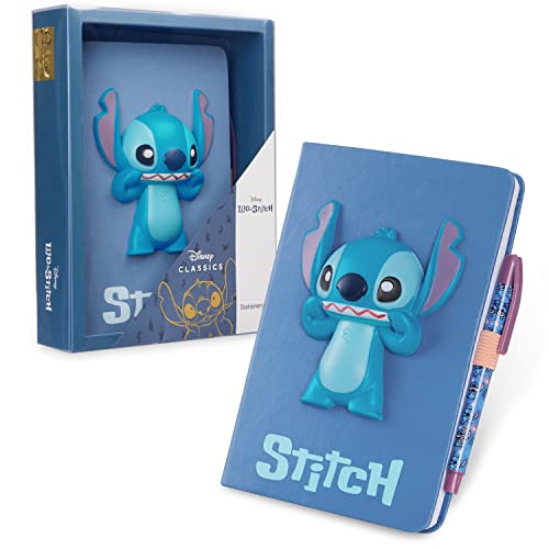 Disney Lilo und Stitch Notizbuch für Kinder | Journal für die Schule, Büro, Reise | mit passendem Stift | Tagebuch für Jungen und Mädchen mit coolem Design als Geschenk von Disney