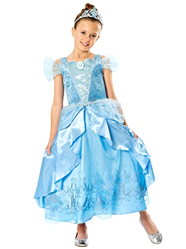 Disney Mädchen Kostüm Kleid Cinderella Blau 128 von Disney