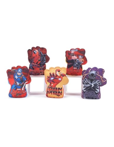 Disney Marvel Avengers, Kollektion von 5 Plüschhandschuhen, 25 cm, Captain America, Deadpool, Iron Man, Thor und Black Panther von Disney