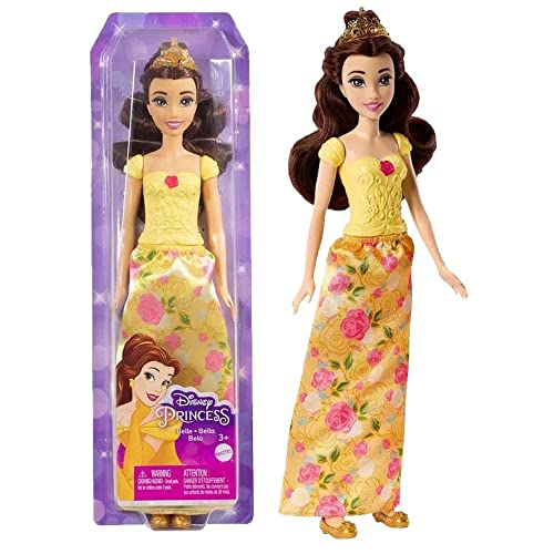 Disney Mattel Princess HLX31 Belle - Puppe mit typischem Outfit, abnehmbaren Schuhen und Diadem, Abnehmbarer Rock mit Blumenmuster, Lange Haare zum Frisieren Disney Mattel Princess HLX31 Belle - Puppe mit typischem Outfit, abnehmbaren Schuhen und Diadem, Abnehmbarer Rock mit Blumenmuster, Lange Haare zum Frisieren von Disney
