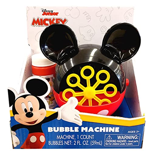 Disney Mickey Mouse Fun House Bubble Machine with 2 oz. of Bubbles for Ages 3 and Up. Perfect for Outdoor Fun and Endless time von Disney