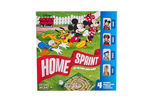 Disney Mickey and Friends Home Sprint Brettspiel, 4 x Disney Spielteile inklusive Mickey, Minnie, Donald und Pluto, familienfreundliches Spiel, tolles Geschenk für Kinder, ab 4 Jahren von Disney