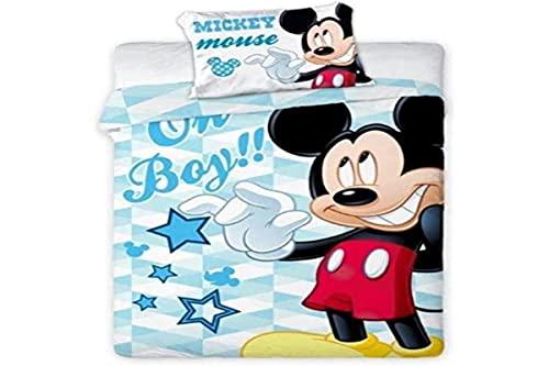 Disney Micky Maus Baby Wende Bettwäsche 100x135cm 100% Baumwolle (M05) von Disney