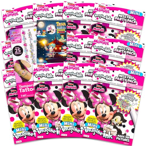 Disney Minnie Mouse Imagine Tinten-Malbuch für Mädchen und Jungen, Bündel mit 12 No-Mess-Malbüchern plus Tattoos, Minnie Mouse Partygeschenke von Disney