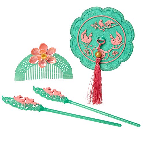 Disney Mulan 208961 Set, Role Play Hair Accessory Spiegel, Haarkamm, Haarspangen, für Mädchen ab 3 Jahren, M von Disney