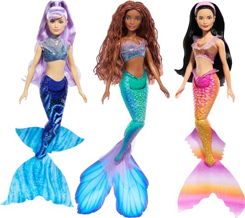 Mattel DISNEY Arielle, die Meerjungfrau - Set mit Mala, Karina und Arielle, einzigartige Outfits und Frisuren, für fantasievolles Spielen und Sammeln, für Kinder ab 3 Jahren, HND29 Mattel DISNEY Arielle, die Meerjungfrau - Set mit Mala, Karina und Arielle, einzigartige Outfits und Frisuren, für fantasievolles Spielen und Sammeln, für Kinder ab 3 Jahren, HND29 von Mattel