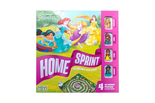 Disney Princess Home Sprint Brettspiel, 4 Prinzessinnen-Spielteile enthalten, familienfreundliches Spiel, tolles Geschenk für Kinder, ab 4 Jahren von Disney