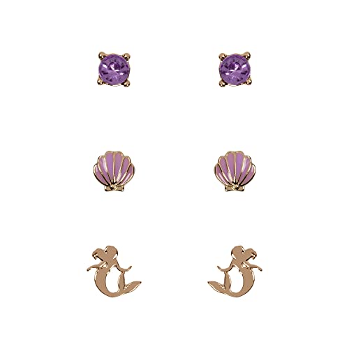 Disney Princess The Little Mermaid Purple & Gold Trio Earring Set SH00702YRVL von Disney