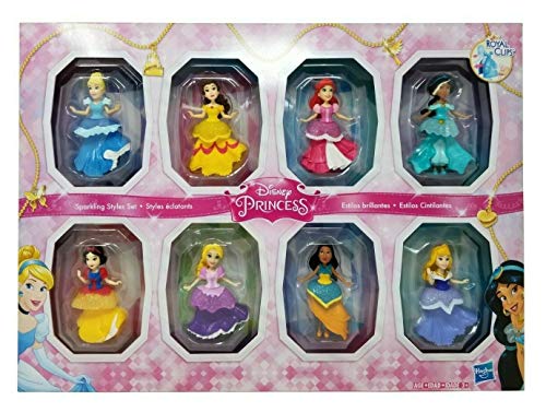 Disney Princesses Sparkling Styles Small Doll Set of 8 Featuring Royal Clips von Disney