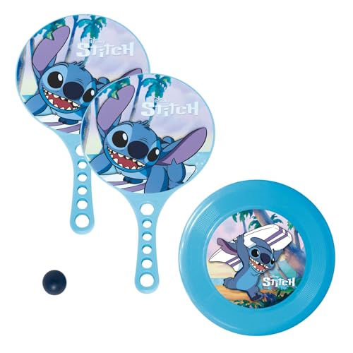 Disney Stitch Strandschläger mit Strandball und Frisbee, Kinderschläger und Wurfscheibe, Strandspielzeug für Jungen und Mädchen Disney Stitch Strandschläger mit Strandball und Frisbee, Kinderschläger und Wurfscheibe, Strandspielzeug für Jungen und Mädchen von Disney