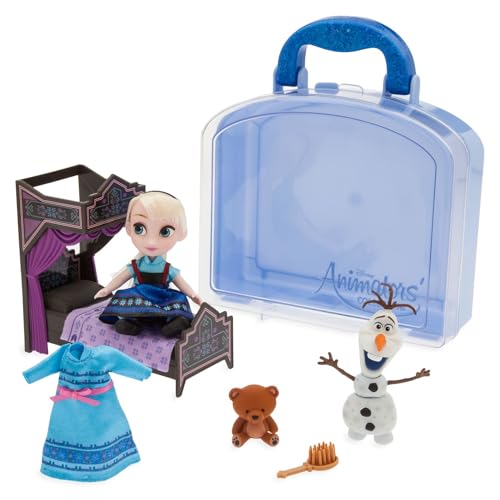 Disney Store Official Animators Collection Elsa Mini-Puppen-Spielset – 12,7 cm – Kunstfertigkeit mit detailliertem Zubehör – Geliebte Frozen Figur im kompakten Design – kreatives Spiel für von Disney