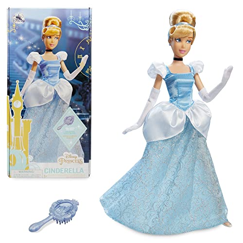 Disney Store Offizielle Cinderella-Puppe für Kinder, Cinderella, 29 cm, vollbewegliche Puppe im Glitzerkleid mit Schuhen, Langen Handschuhen, Halsband und Haarbürste, geeignet ab 3 Jahren von Disney Store